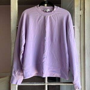 Vince Purple Lavender Dolman Sleeve Cotton Crew Neck Pullover